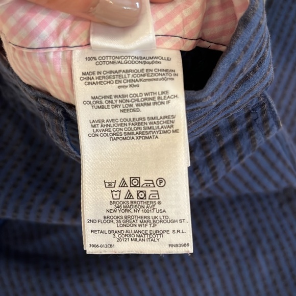 Brooks Brothers Seersucker Blue and Black Pants - Picture 4 of 7